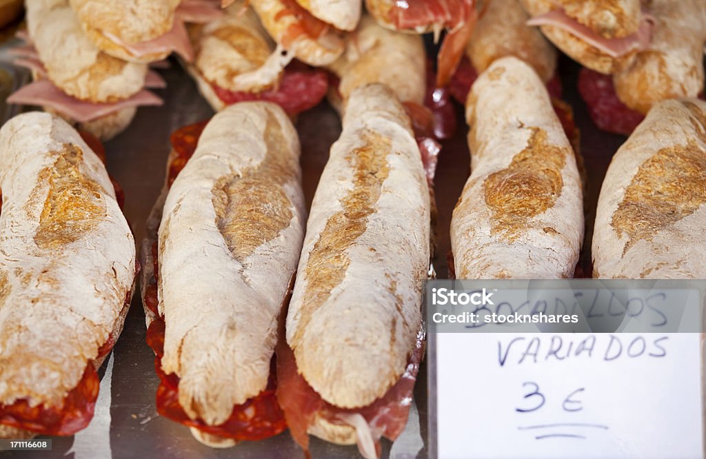 Vari Bocadillos spagnolo - Foto stock royalty-free di Alimentazione non salutare