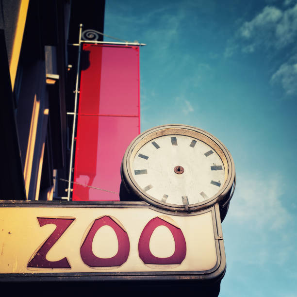 Retro Zoo sign and clock