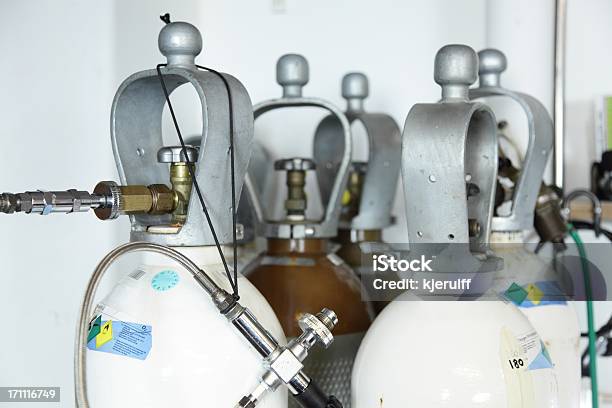 Oxygen And Helium For Technical Scuba Diving Stock Photo - Download Image Now - Technology, Helium, Bottle