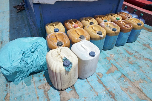 Fuel oil to be transported from Banda Aceh to the Pulo Aceh Islands, Aceh Province, Indonesia, Thursday (09/28/2023)