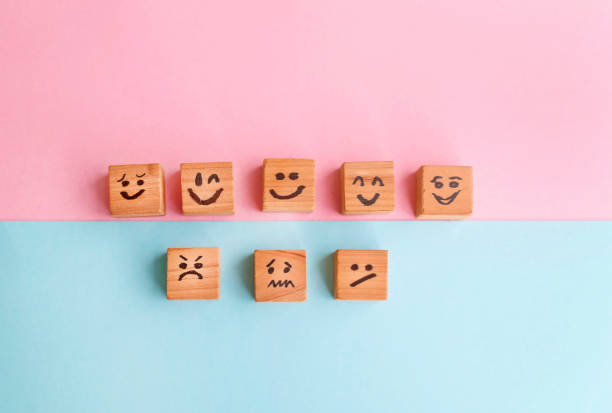 istock Wooden cubes with different emotions  . Empathy Concept 1711249039