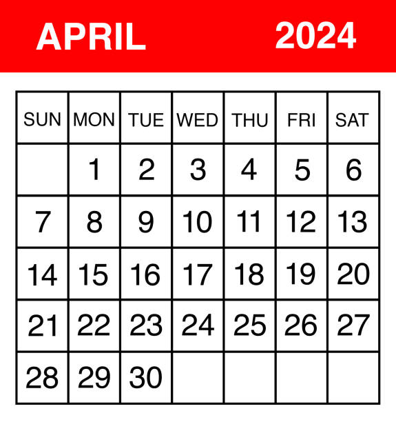 April 2024 calendar April 2024 calendar april fools day calendar stock illustrations