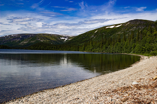 Seidozero lake, the saint lake of saami. Kola Peninsula, Russia.