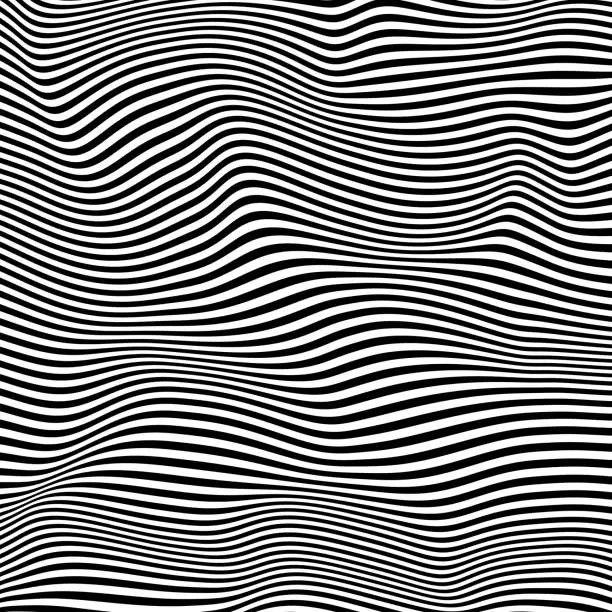 Vector illustration of A 3D textured surface featuring wave-like horizontal stripes, creating a rhythmic and dynamic visual appeal.