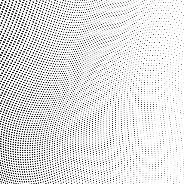 Vector illustration of A finely dotted, distorted 3D surface exhibiting a subtle horizontal size gradient, creating a visually stimulating texture.