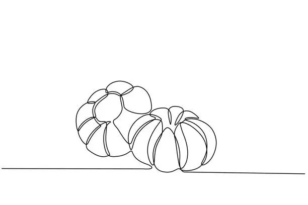 Vector illustration of garlic in continuous line style