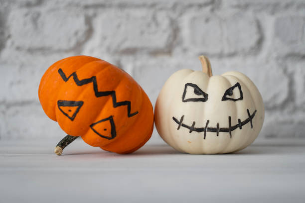 istock Halloween pumpkin jack o lantern decor with funny faces 1711325581