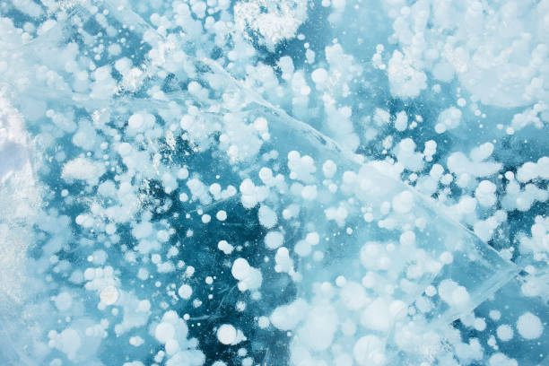 istock Baikal ice, pure blue ice with methane bubbles. 1711325583