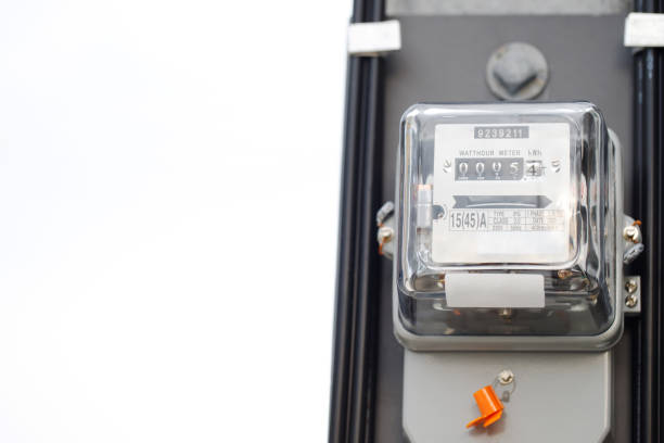istock Electric power meter measuring power usage. Watt hour electric meter measurement tool at pole 1711359321
