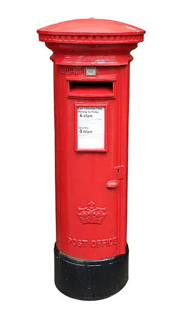 A British post box isolated on whiteRelated Images: