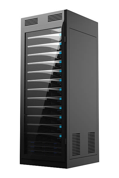 rack de servidores de alto rendimiento - network server computer tower rack fotografías e imágenes de stock