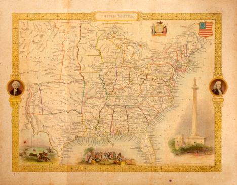 Antique map of the United States of America. Published by J.Tallis and Sons, London and New York, 1851. Photo by N. Staykov (2008) CLICK ON THE LINKS BELOW FOR HUNDREDS OF SIMILAR IMAGES: