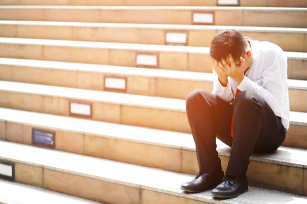 istock Unemployed people crisis Despair and stress people compression in office feel stressful can't make decision jobless or depression situation Stress cause mental problems Stress and Jobless Concept. 1711366391