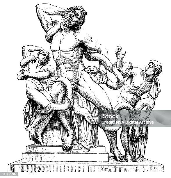 Laocoon E Dos Seus Sons - Arte vetorial de stock e mais imagens de Antiguidade - Antiguidade, Cultura grega, Escultura