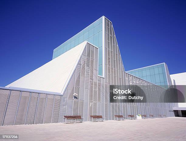 Contemporary Congress Center Against Blue Sky In Zaragoza Spain Stock Photo - Download Image Now