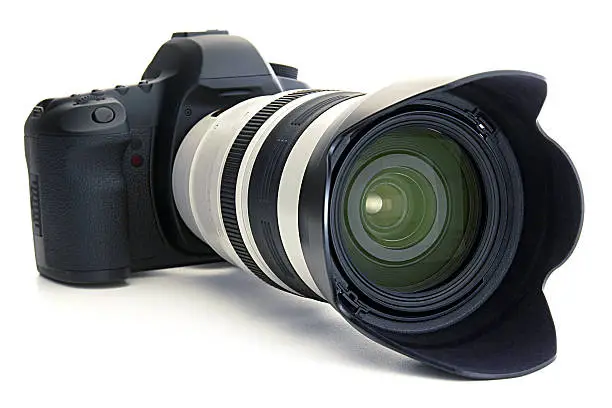 Photo of Digital SLR Camera & Telephoto Lens