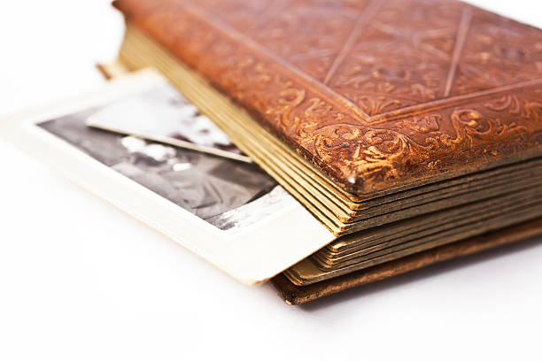 istock Antique album with photographs. 171137626