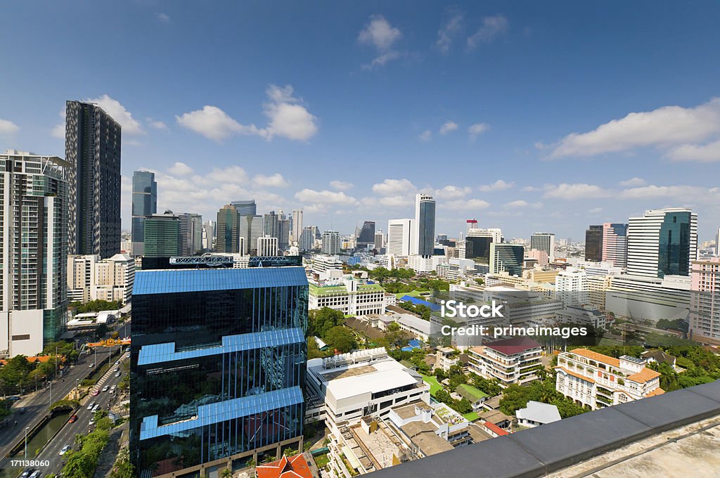 Vista aérea do horizonte de Bangkok - Foto de stock de Acima royalty-free