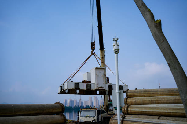 Crane in operation