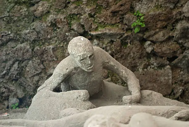 Photo of eruption victim of Vesuvius in Pompeii