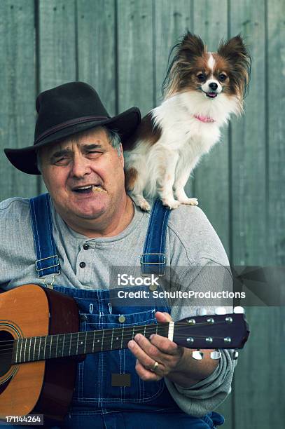 Guitarra Country Jogador Com Cão - Fotografias de stock e mais imagens de Cão - Cão, Animal, Terceira idade