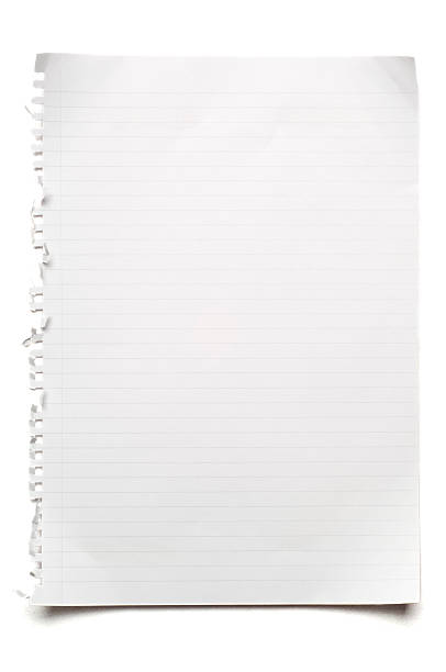 Blank lined sheet of paper on white A lined sheet of paper, ripped out of a notebook. Isolated on white. ruled paper stock pictures, royalty-free photos & images