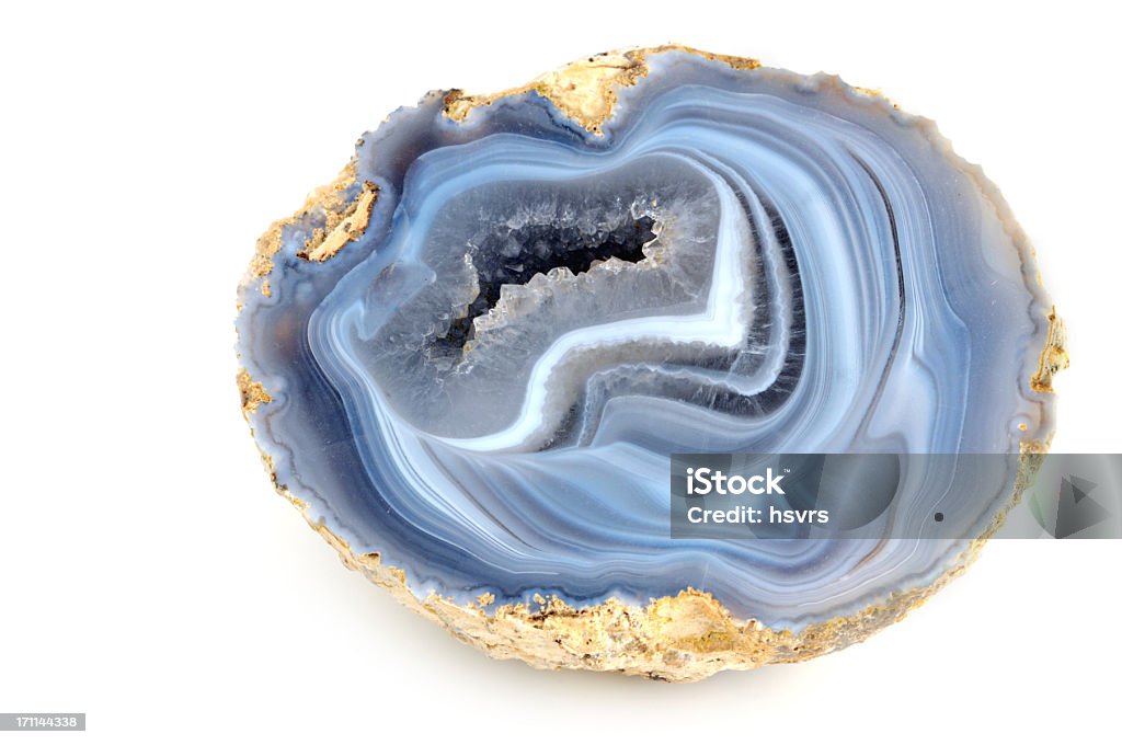 agate BLEU sur fond blanc rayé - Photo de Bleu libre de droits