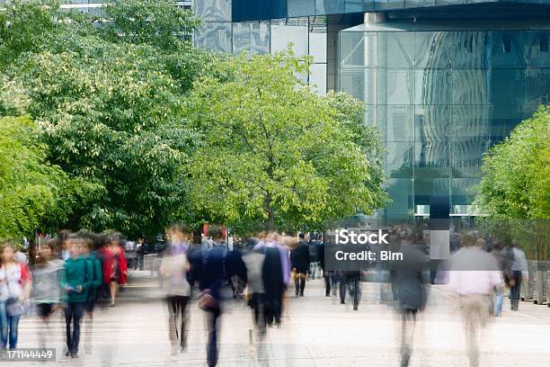 Commuters Walking In Financial District Blurred Motion Stock Photo - Download Image Now