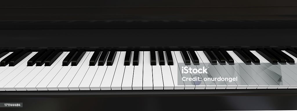 plan Front view of Piano Key Grand Piano Stock Photo