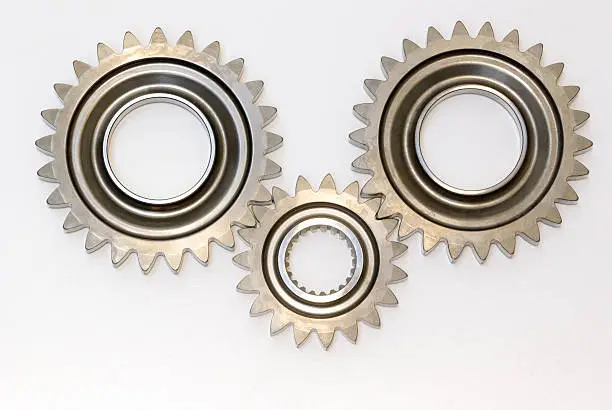 Cogs from a motor vehicle gearbox.More engineering images.