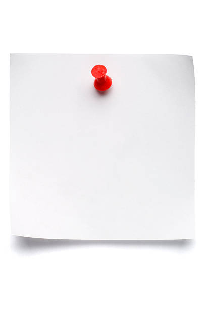 isolated postit with Push Pin Blank white post-it note isolated on white bulletin board photos stock pictures, royalty-free photos & images