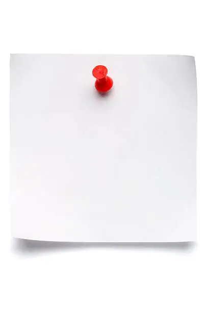 Blank white post-it note isolated on white