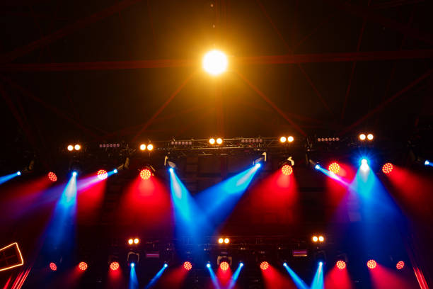 istock Colorful concert lights on empty stage 1711449813