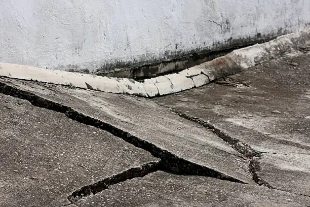 Photo of Road subsidence.