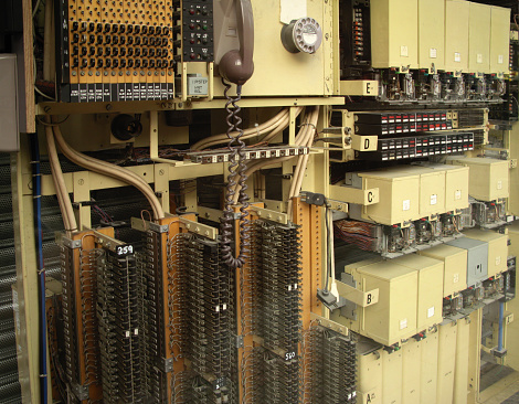 An old fashioned telephone exchange.
