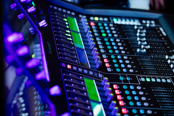 istock Closeup of sound control panel 1711452453