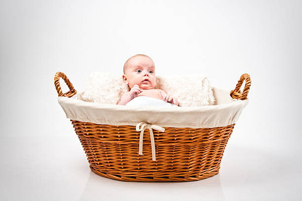 istock Baby in a wicker basket. 171146043