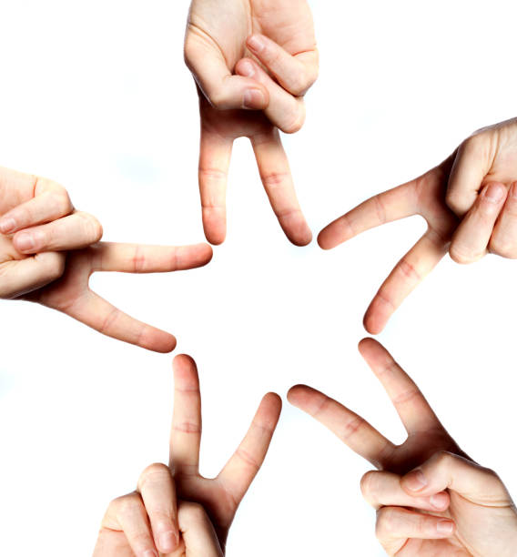 Five Hands Star stock photo