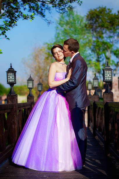 istock Bride and groom on the bridge 171146430