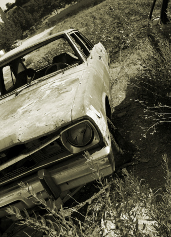 abundant damaged car in an old farm..Car Related Images..