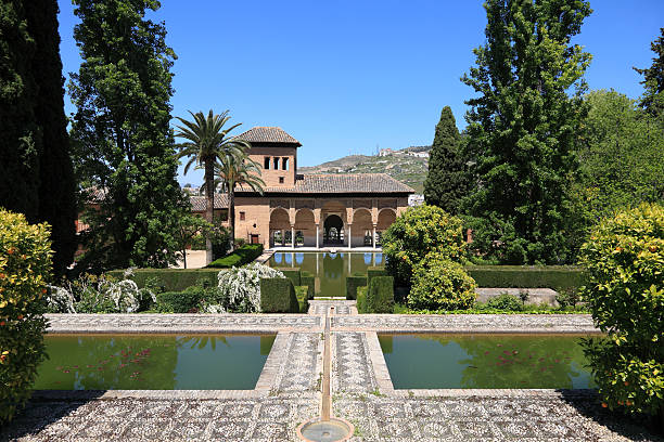 el partal nos jardins de alhambra e granada - partal - fotografias e filmes do acervo