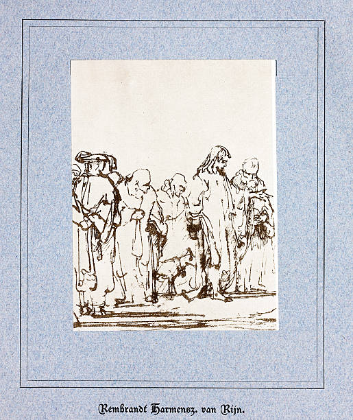 스케치 렘브란트 - rembrandt stock illustrations