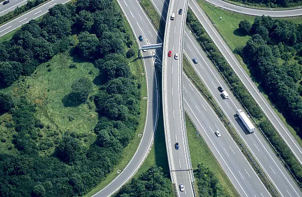 Photo of Aerial View of a Highway Intersection
