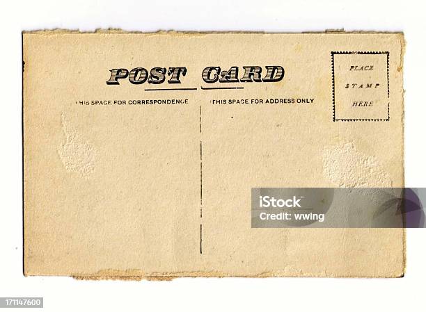 Vintage Postcard With Grunge Edges Stock Photo - Download Image Now - Postcard, Antique, Blank