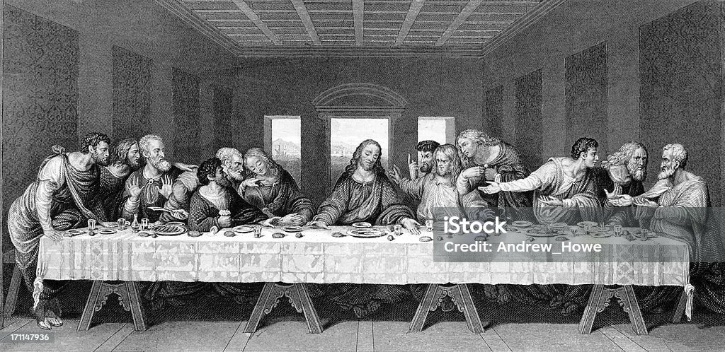 Last Supper The Last Supperby Leonardo Da Vinci19th Century Engraving Last Supper stock illustration