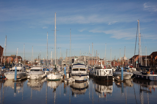 Hull marina, East Yorkshire.