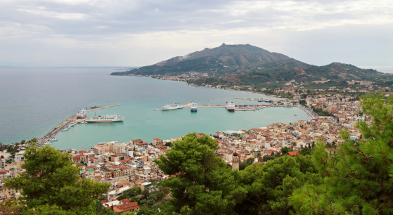 Panoramic view of Zante town, capital of Zakynthos island, Greece
