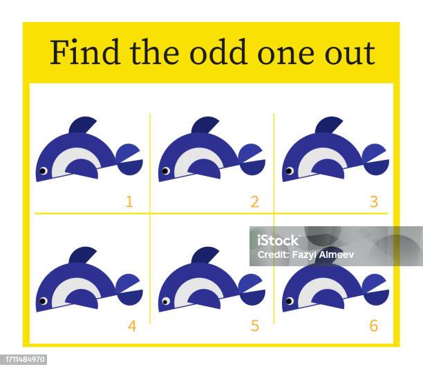 Fish With Task Game For Kids Task For Development Of Attention And Logic Cartoon Fish ...