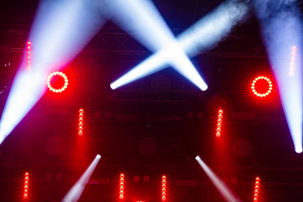 istock Colorful concert lights on empty stage 1711486117