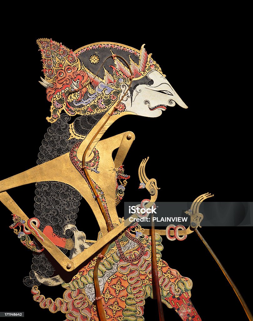 Wayang Puppet Javanese shadow puppet on black background. These puppets (Bali, early 20th century), made of buffalo hide, are used in wayang kulit aEshadow puppet playaa. The term 'wayang' was derived from Javanese word for "shadow". Wayang Kulit plays are invariably based on romantic tales, especially adaptations of the classic Indian epics, "The Mahabarata" and "The Ramayana". Wayang Kulit Stock Photo Wayang Puppet Javanese shadow puppet on black background. These puppets (Bali, early 20th century), made of buffalo hide, are used in wayang kulit aEshadow puppet playaa. The term 'wayang' was derived from Javanese word for "shadow". Wayang Kulit plays are invariably based on romantic tales, especially adaptations of the classic Indian epics, "The Mahabarata" and "The Ramayana". Wayang Kulit Stock Photo